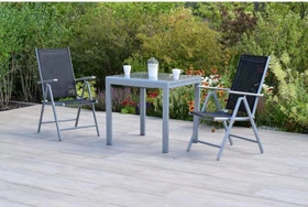 Merxx Amalfi Gartenmöbel-Set schwarz/silber, 3-tlg.
