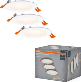Osram Ledvance LED Downlight Slim 8W/3000K 120mm Einbauleuchte, 3 Stück
