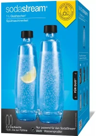 SodaStream Duo Glaskaraffe Sodaflasche 1l,   2 Stück