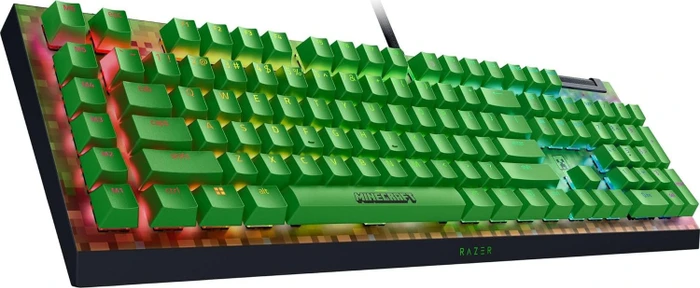 Razer BlackWidow V4 X, Minecraft Edition, Razer GREEN Clicky Gen-3, USB, US
