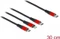 DeLOCK USB Ladekabel 3 in 1 USB Type-C zu Lightning/Micro USB/USB Type-C 0.3m Vorschaubild