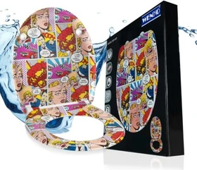 Wenko Pop-Art WC-Sitz mit Absenkautomatik weiß, bunt