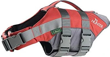 Hunter Moss Schwimmweste, Schwimmhilfe für Hunde, Haltegriff, reflektierend, L, rot (62446)