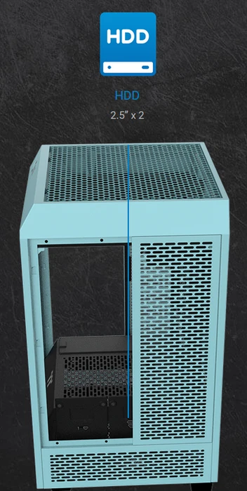 Thermaltake The Tower 100 Turquoise, türkis, Glasfenster, Mini-ITX