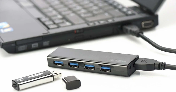 Ednet USB-Hub, 4x USB-A 3.0, USB 3.0 Micro-B [Buchse]