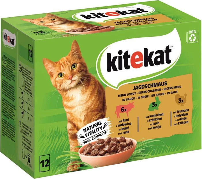 Kitekat Beutel Jagdschmaus in Soße, 1.20kg (12x 100g)