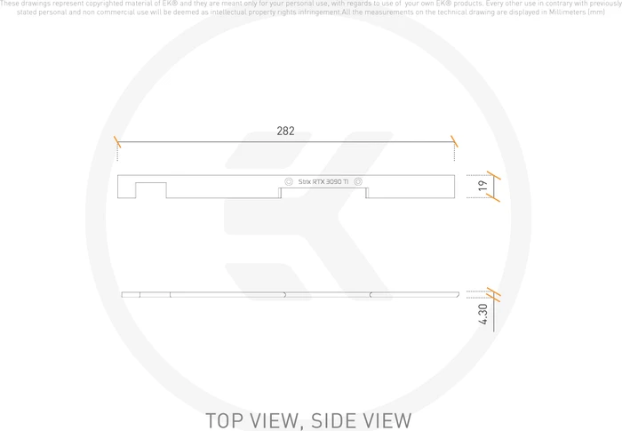 EK Water Blocks Quantum Line EK-Quantum Vector² Strix/TUF RTX 3090 Ti Side Cover Nickel