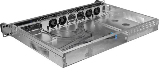 Lanberg Servergehäuse 300/100, schwarz/grau, 1HE, Flex-ATX