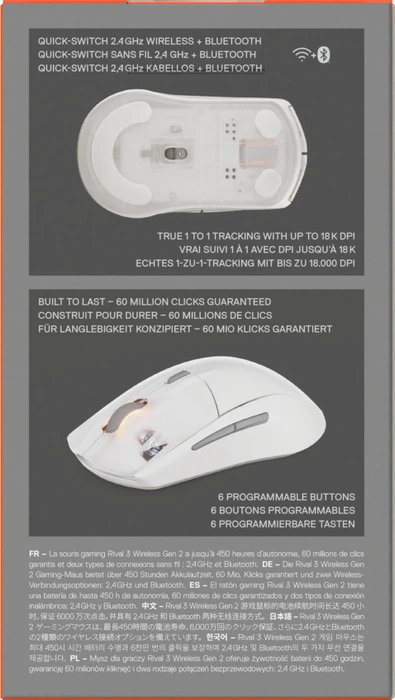 SteelSeries Rival 3 Wireless Gen 2, weiß, USB/Bluetooth