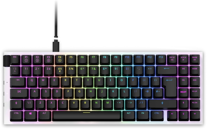 NZXT Function MiniTKL, matt, LEDs RGB, hot-swap, weiß, Gateron RED, USB, UK