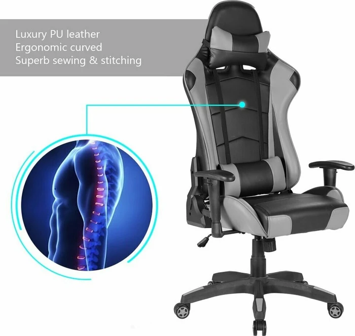 IntimaTe WM Heart Racersedia 3 Gamingstuhl, schwarz/grau
