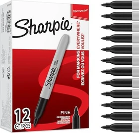 Sharpie Fine Point Permanentmarker schwarz, 12er-Pack