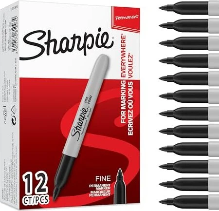 Sharpie Fine Point Permanentmarker schwarz, 12er-Pack
