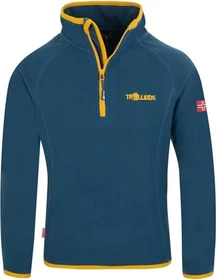 Trollkids Nordland Half Zip Pullover mystic blue/yellow (Junior)