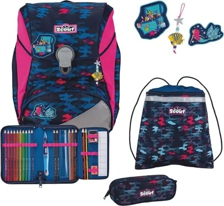 Scout Alpha DIN Magic Sea Schultaschen-Set, 4-tlg.