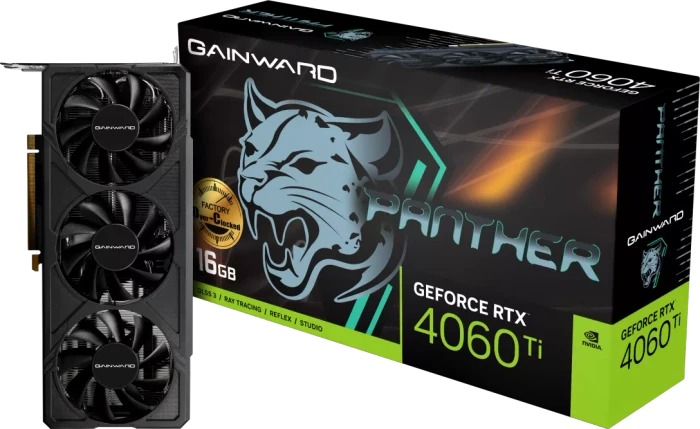 Gainward GeForce RTX 4060 Ti Panther OC, 16GB GDDR6, HDMI, 3x DP
