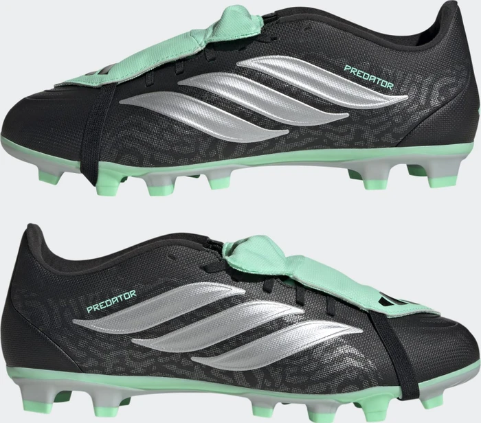 adidas Predator Club Fold-Over Tongue FG/MG core black/silver metallic/pulse mint (Herren)