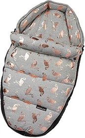Gesslein Fußsack für Neugeborene flamingo rose/grau meliert
