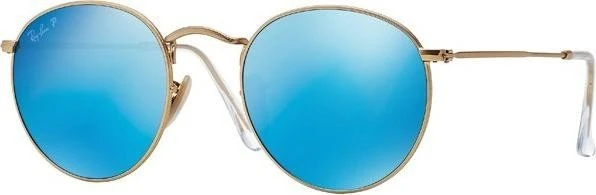 Ray-Ban RB3447 Round Metal 50mm gold/polarized blue