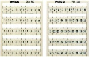 Wago WMB-Beschriftungskarte als Karte bedruckt 41 ... 50 (10x) dehnbar 5 - 5,2 mm Aufdruck waagerecht aufrastbar weiß