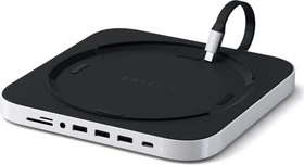 Satechi Type-C Aluminium Stand Hub für Mac Mini, Silver, Dual-Slot-Cardreader, USB-C 3.0 [Stecker] (ST-ABHFS)