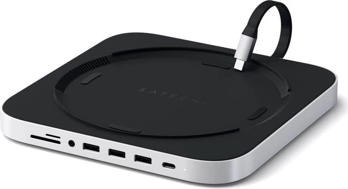 Satechi Type-C Aluminium Stand Hub für Mac Mini, Silver, Dual-Slot-Cardreader, USB-C 3.0 [Stecker]