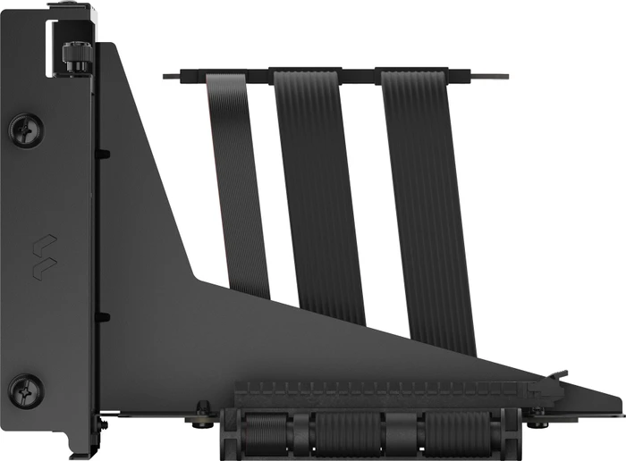 Fractal Design Flex 2 Riser Card Cable, mit vertikaler Grafikkarten-Halterung, gewinkelt, PCIe 4.0, 195mm, schwarz