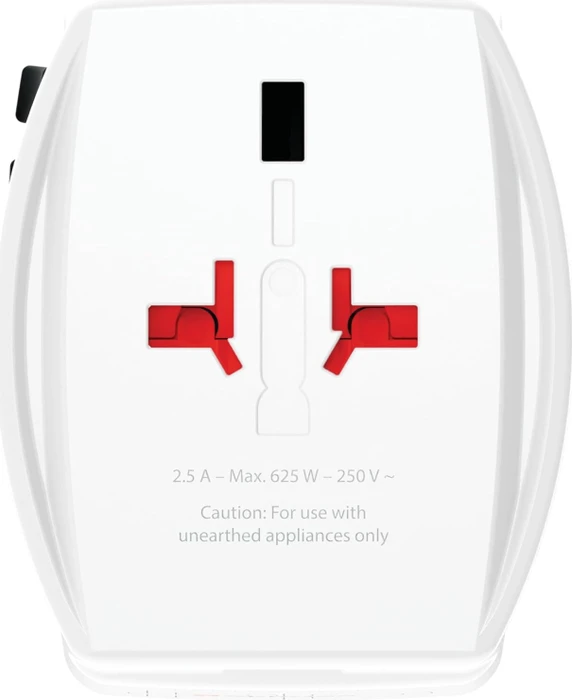 Skross World Travel Adapter MUV USB AC45PD, 1x USB-A, 1x USB-C, mit USB-C Kabel, weiß (1.302975) – Bild 4 von 6