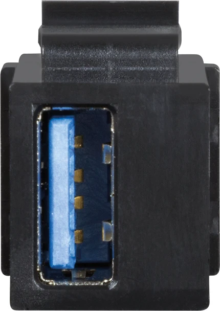 LogiLink Keystone Modul USB-A 3.0 Buchse via USB-A 3.0 Buchse, schwarz