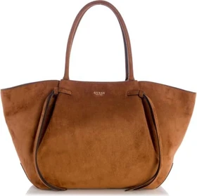 Guess Allegra Wildleder Tote Shopper cognac
