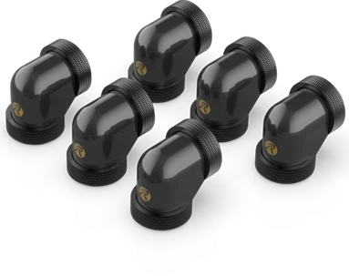Raijintek Pelias D140906 L-Verbinder 90° 14mm, schwarz, 6er-Pack