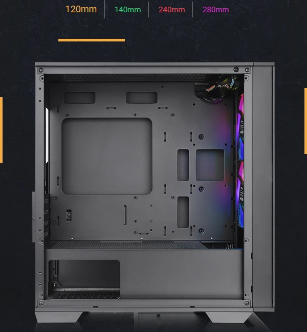 Thermaltake Divider 170 TG ARGB, schwarz, Glasfenster