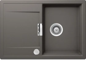 Schock Mono D-100S Einbau Becken reversibel silverstone inkl. Schneidebrett