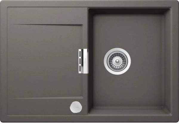 Schock Mono D-100S Einbau Becken reversibel silverstone inkl. Schneidebrett