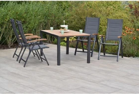 Merxx Paxos Gartenmöbel-Set grau/braun, 5-tlg.