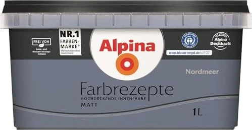 Alpina Farben Farbrezepte Innenfarbe nordmeer matt, 1l