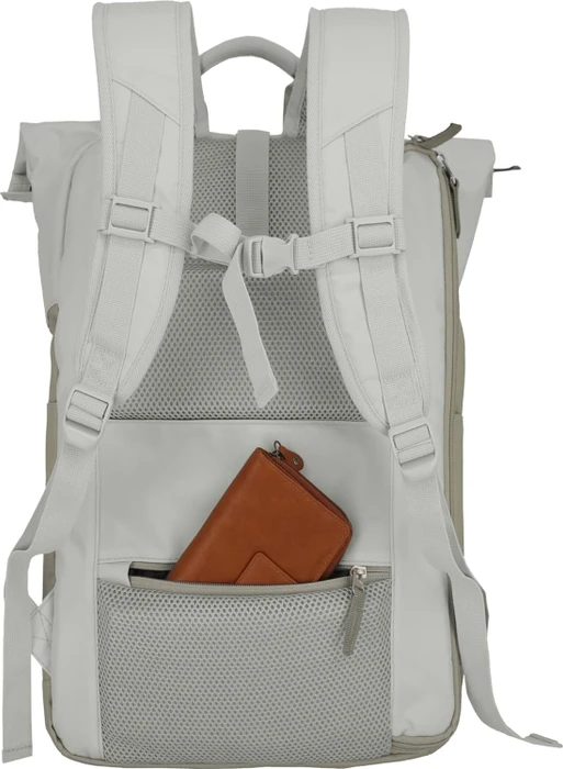 Travelite Basics Rollup Laptoprucksack, 15.6", Sand/Ivory