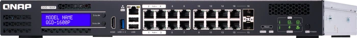 QNAP QGD-1600 Dual-System VM-Host & NAS Rackmount Gigabit Managed Switch, 16x RJ-45, 2x RJ-45/SFP, 370W PoE++