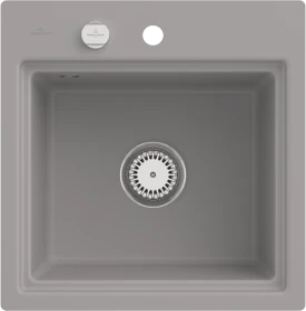 Villeroy & Boch Subway Style 50 S flat flächenbündig Becken mittig mit Ablauffernbedienung fossil