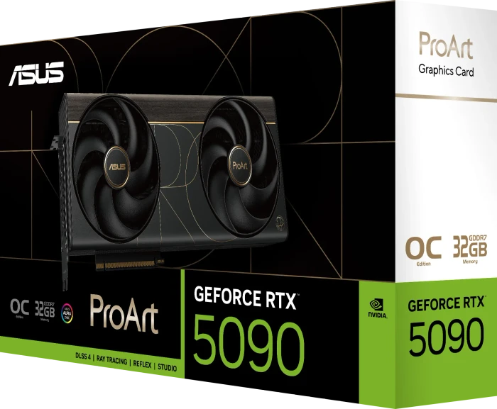 ASUS ProArt GeForce RTX 5090 OC Edition, PROART-RTX5090-O32G, 32GB GDDR7, HDMI, USB-C, 2x DP