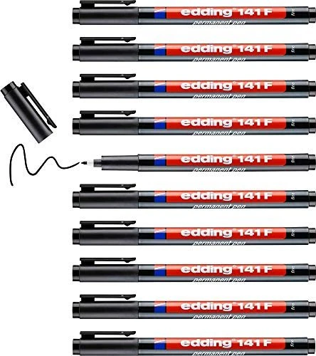 edding 141 F Folienschreiber schwarz, 10er-Pack