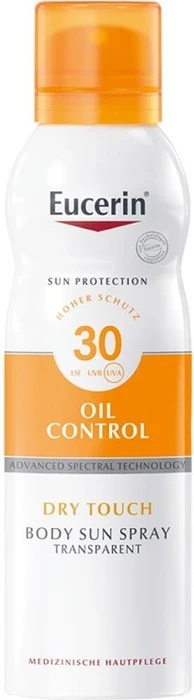 Eucerin Sun Oil Control Dry Touch Body Spray transparent LSF30, 200ml