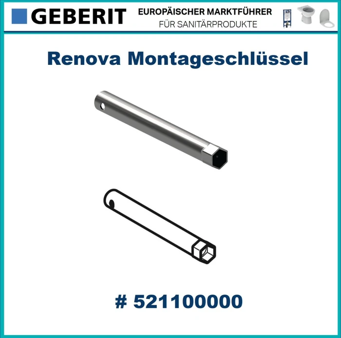 Geberit Renova Montageschlüssel für WC-Sitze, Befestigung von unten