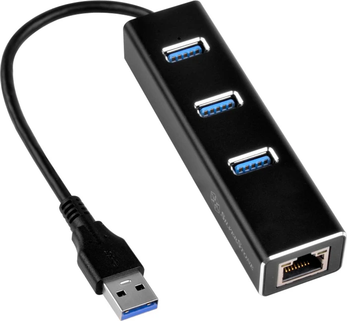 SilverStone EP04 Hub, LAN-Adapter, RJ-45, USB-A 3.0 [Stecker]