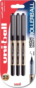 Uni-Ball Eye Broad UB-150-10 Tintenroller (Mine) schwarz/gold, 3er-Pack, Blister