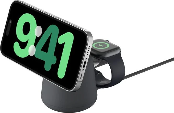 Belkin BoostCharge Pro Kabellose 2-in-1-Ladestation mit Qi2 (15W) Charcoal