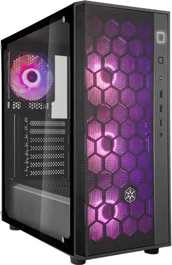 SilverStone Fara R1 Rainbow, schwarz, Glasfenster