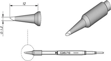 JBC C245730 Dauerlötspitze, Messer, 10mm, 1 Stück