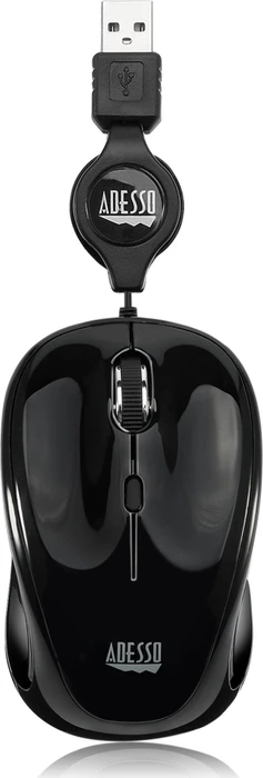 Adesso iMouse S8B Illuminated Retractable Mini Mouse schwarz, USB