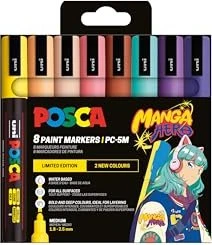 Uni-Ball POSCA PC-5M Acrylmarker Manga Hero sortiert, 8er-Set